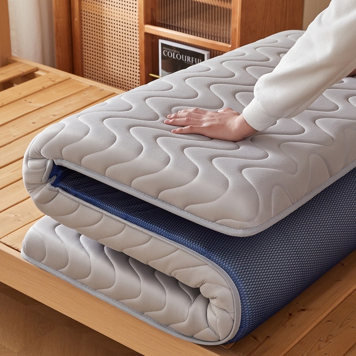 91家纺网 家纺一手货源 找家纺 希廷顿 2025春夏新款波浪宿舍床垫单床垫 浅灰-波浪-H烫画