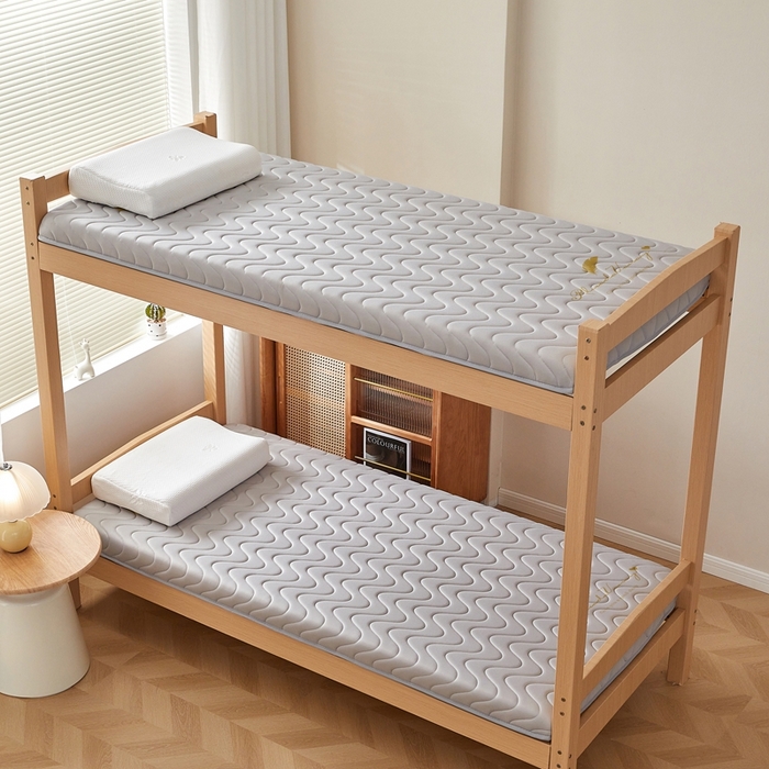 希廷顿 2025春夏新款波浪宿舍床垫单床垫 浅灰-波浪-羽毛烫画