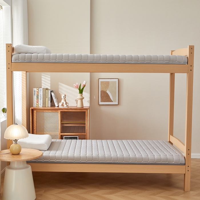 91家纺网 家纺一手货源 找家纺 希廷顿 2025春夏新款方格宿舍床垫单床垫 浅灰-方格-H烫画