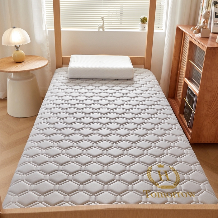 91家纺网 家纺一手货源 找家纺 希廷顿 2025春夏新款足球宿舍床垫单床垫 浅灰-足球-A+烫画