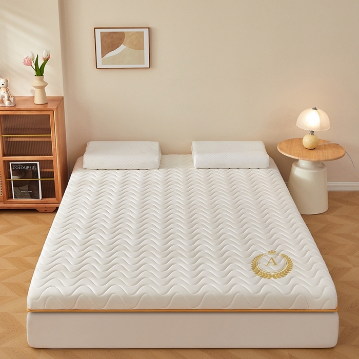 91家纺网 家纺一手货源 找家纺 希廷顿 2025春夏新款波浪床垫单床垫 白色-波浪-A+烫画