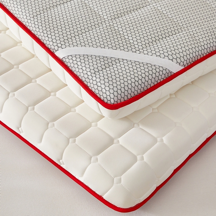 91家纺网 家纺一手货源 找家纺 希廷顿 2025春夏新款方格床垫单床垫 白色-方格