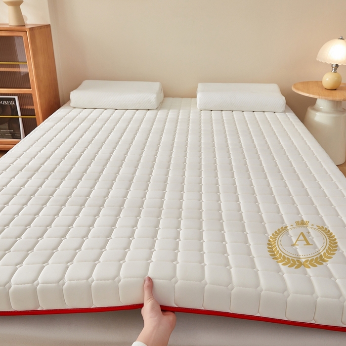 91家纺网 家纺一手货源 找家纺 希廷顿 2025春夏新款方格床垫单床垫 白色-方格-A+烫画