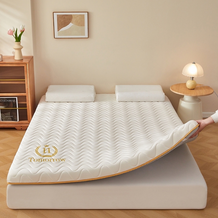 91家纺网 家纺一手货源 找家纺 希廷顿 2025春夏新款波浪床垫单床垫 白色-波浪-H烫画