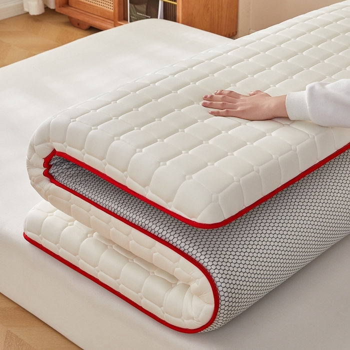 91家纺网 家纺一手货源 找家纺 希廷顿 2025春夏新款方格床垫单床垫 白色-方格-A+烫画