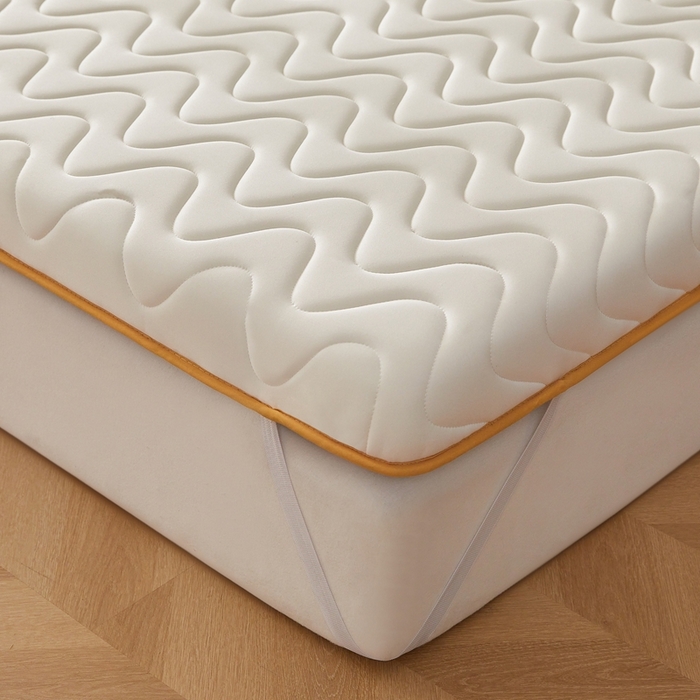 91家纺网 家纺一手货源 找家纺 希廷顿 2025春夏新款波浪床垫单床垫 白色-波浪-羽毛烫画