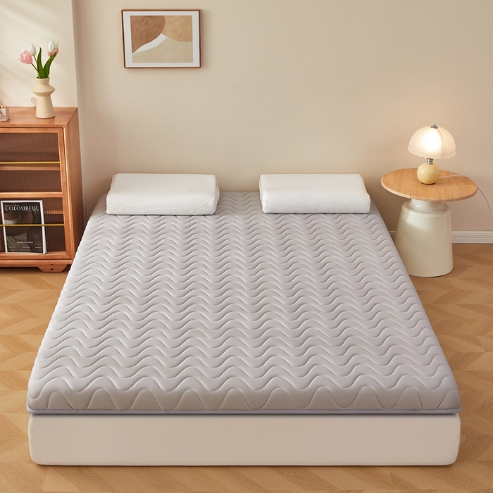 91家纺网 家纺一手货源 找家纺 希廷顿 2025春夏新款波浪床垫单床垫 浅灰-波浪