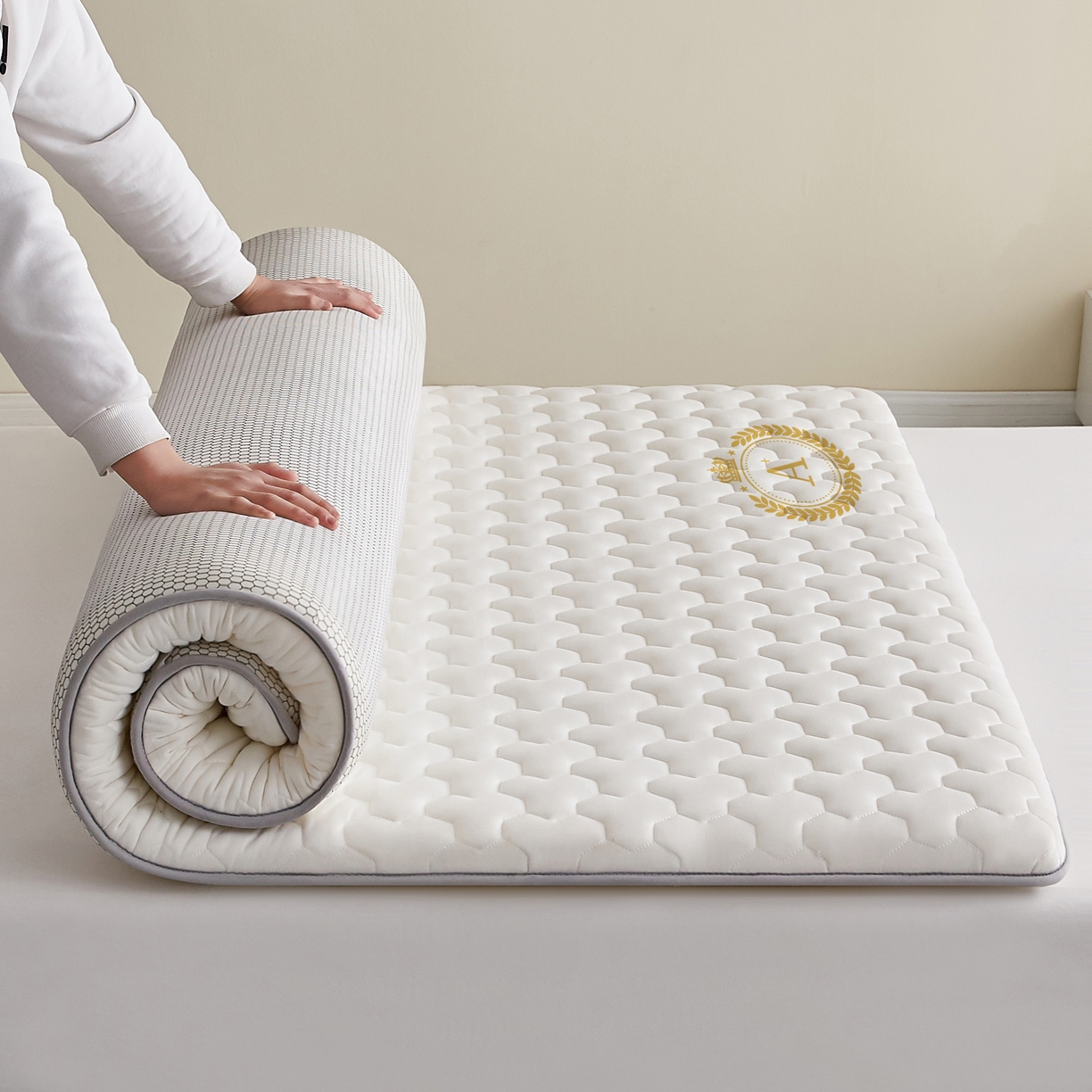 希廷顿 2025春夏新款多边形床垫单床垫 白色-多边形-A+烫画