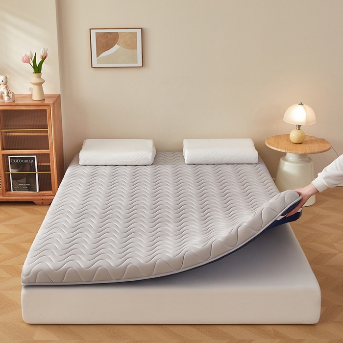 91家纺网 家纺一手货源 找家纺 希廷顿 2025春夏新款波浪床垫单床垫 浅灰-波浪