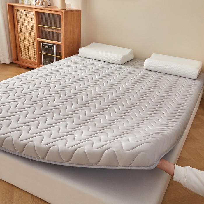 91家纺网 家纺一手货源 找家纺 希廷顿 2025春夏新款波浪床垫单床垫 浅灰-波浪