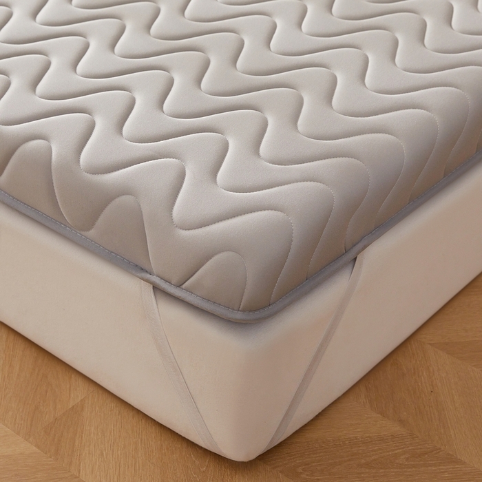 91家纺网 家纺一手货源 找家纺 希廷顿 2025春夏新款波浪床垫单床垫 浅灰-波浪-A+烫画