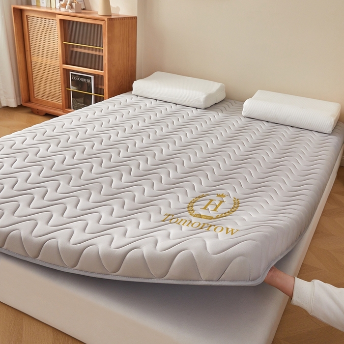 91家纺网 家纺一手货源 找家纺 希廷顿 2025春夏新款波浪床垫单床垫 浅灰-波浪-H烫画