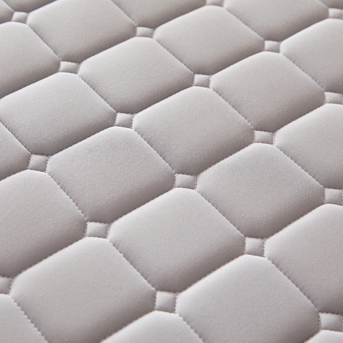 91家纺网 家纺一手货源 找家纺 希廷顿 2025春夏新款方格床垫单床垫 浅灰-方格-羽毛烫画