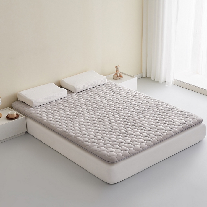 91家纺网 家纺一手货源 找家纺 希廷顿 2025春夏新款多边形床垫单床垫 浅灰-多边形