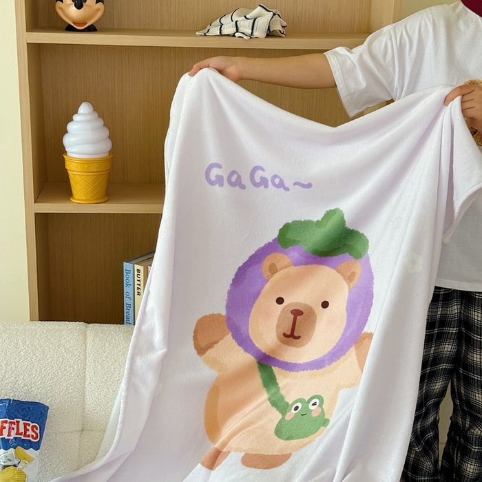 91家纺网 家纺一手货源 找家纺 美乐迪2025四季款双面牛奶绒毛毯空调毯 卡皮巴拉