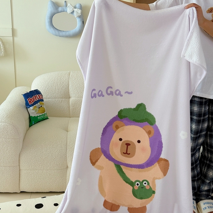 美乐迪2025四季款双面牛奶绒毛毯空调毯 卡皮巴拉