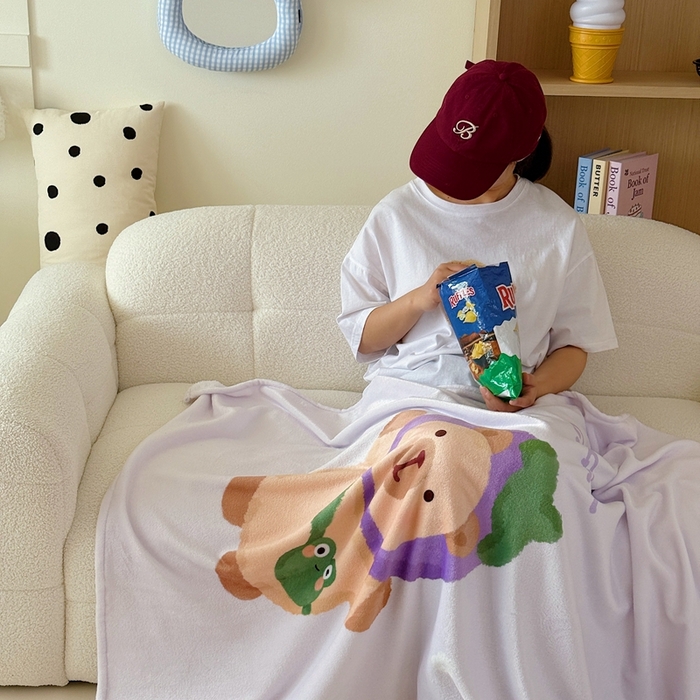 91家纺网 家纺一手货源 找家纺 美乐迪2025四季款双面牛奶绒毛毯空调毯 卡皮巴拉