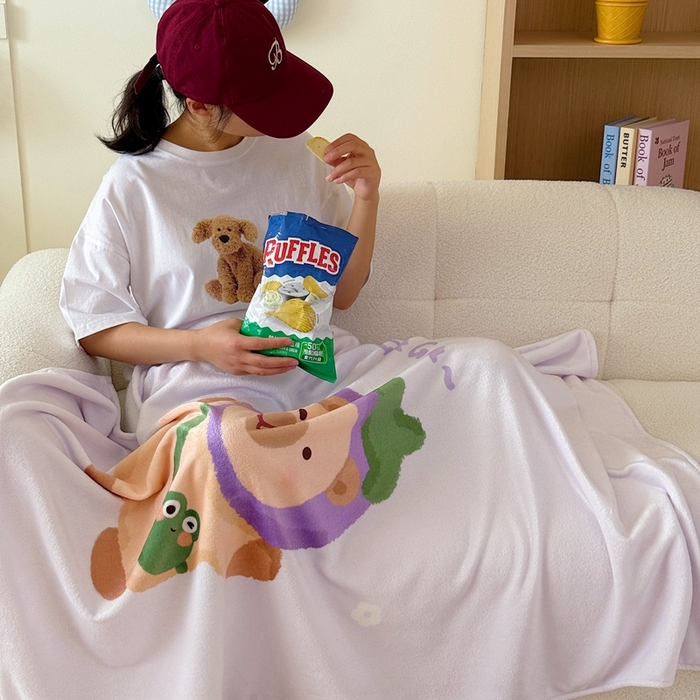 91家纺网 家纺一手货源 找家纺 美乐迪2025四季款双面牛奶绒毛毯空调毯 卡皮巴拉