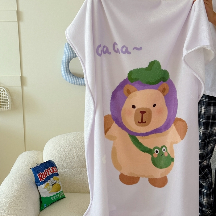 91家纺网 家纺一手货源 找家纺 美乐迪2025四季款双面牛奶绒毛毯空调毯 卡皮巴拉