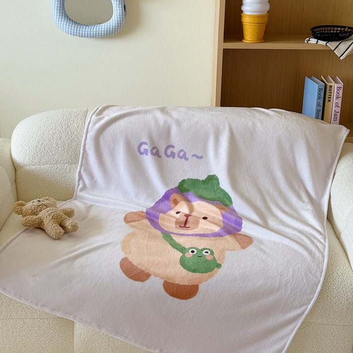 91家纺网 家纺一手货源 找家纺 美乐迪2025四季款双面牛奶绒毛毯空调毯 卡皮巴拉