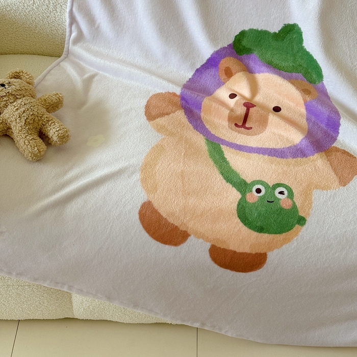 91家纺网 家纺一手货源 找家纺 美乐迪2025四季款双面牛奶绒毛毯空调毯 卡皮巴拉