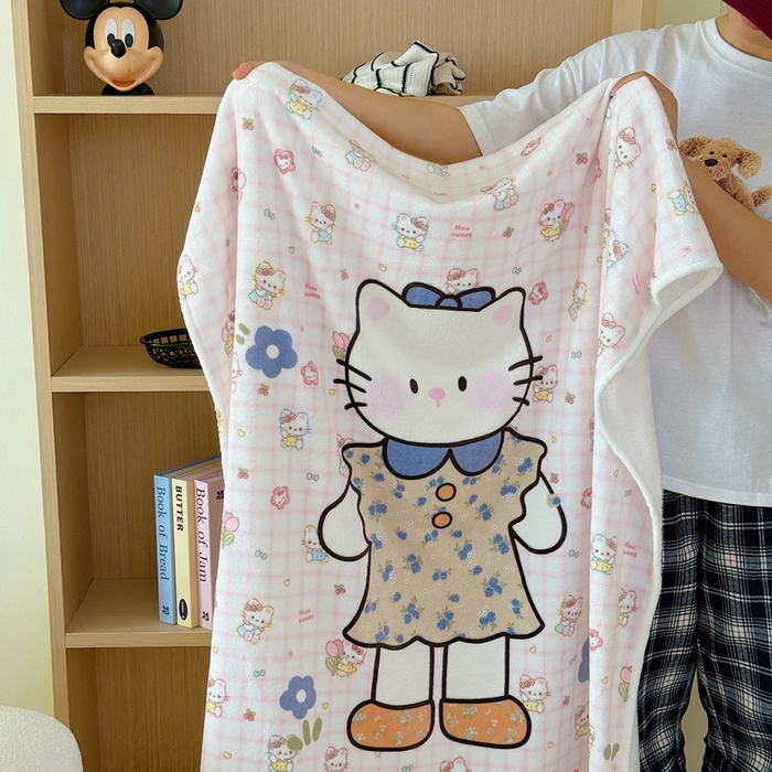 91家纺网 家纺一手货源 找家纺 美乐迪2025四季款双面牛奶绒毛毯空调毯 可爱小猫