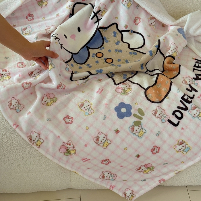 91家纺网 家纺一手货源 找家纺 美乐迪2025四季款双面牛奶绒毛毯空调毯 可爱小猫