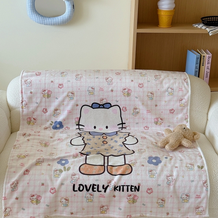 91家纺网 家纺一手货源 找家纺 美乐迪2025四季款双面牛奶绒毛毯空调毯 可爱小猫