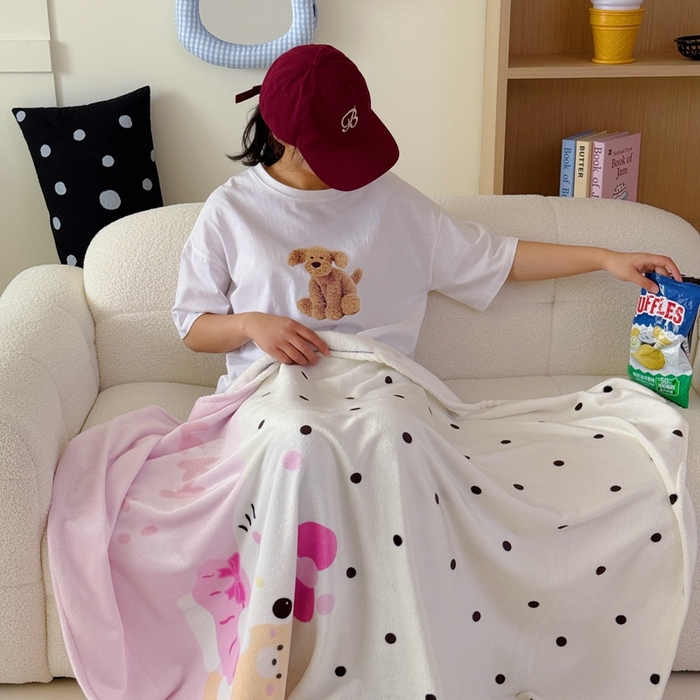 91家纺网 家纺一手货源 找家纺 美乐迪2025四季款双面牛奶绒毛毯空调毯 快乐小猫