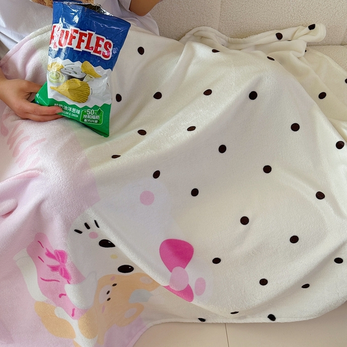 91家纺网 家纺一手货源 找家纺 美乐迪2025四季款双面牛奶绒毛毯空调毯 快乐小猫