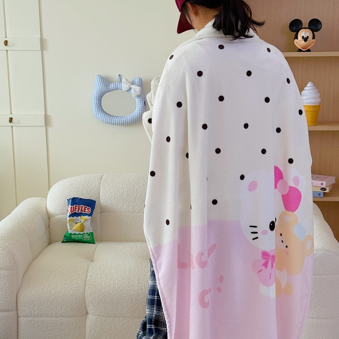 91家纺网 家纺一手货源 找家纺 美乐迪2025四季款双面牛奶绒毛毯空调毯 快乐小猫