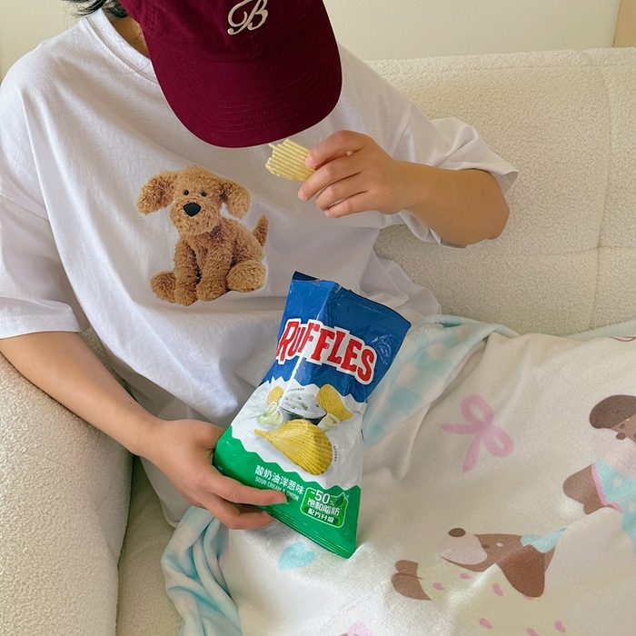 91家纺网 家纺一手货源 找家纺 美乐迪2025四季款双面牛奶绒毛毯空调毯 蓝格子狗