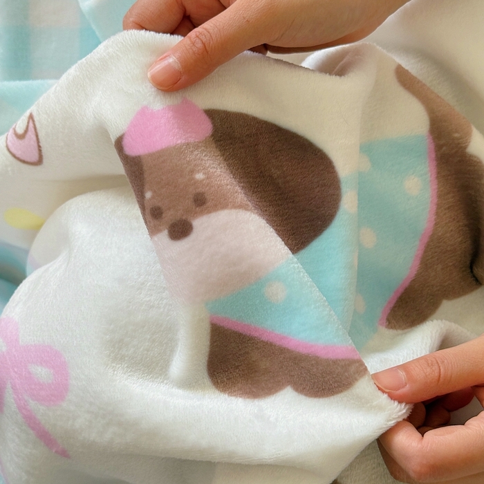 91家纺网 家纺一手货源 找家纺 美乐迪2025四季款双面牛奶绒毛毯空调毯 蓝格子狗