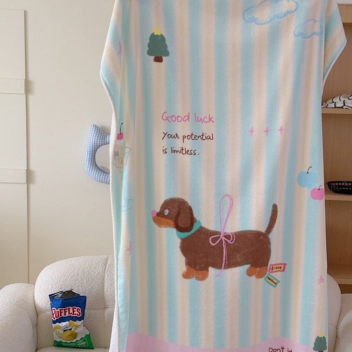 91家纺网 家纺一手货源 找家纺 美乐迪2025四季款双面牛奶绒毛毯空调毯 露丝的腊肠狗