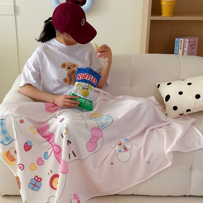 91家纺网 家纺一手货源 找家纺 美乐迪2025四季款双面牛奶绒毛毯空调毯 派对小猫