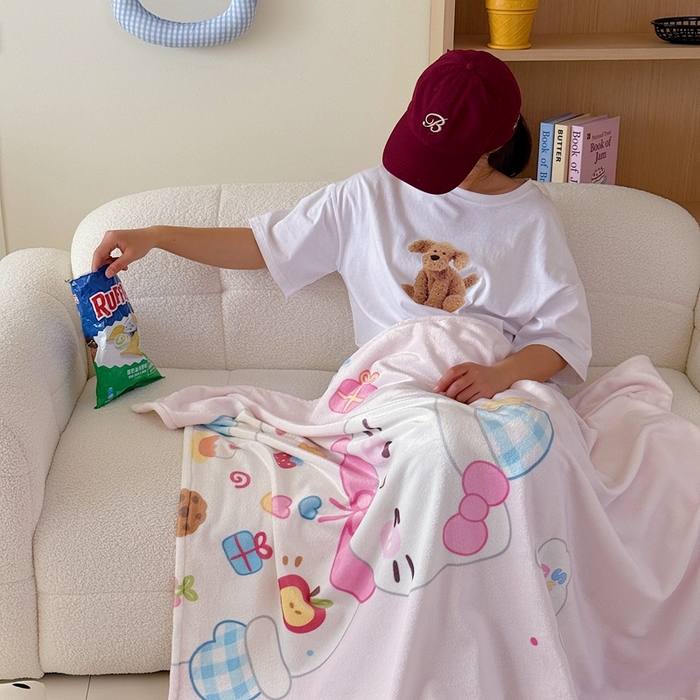 91家纺网 家纺一手货源 找家纺 美乐迪2025四季款双面牛奶绒毛毯空调毯 派对小猫