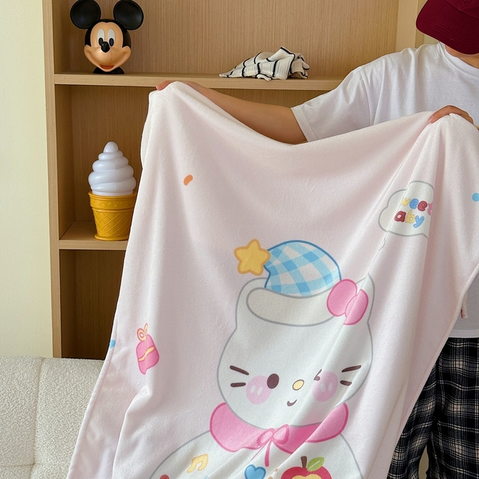 91家纺网 家纺一手货源 找家纺 美乐迪2025四季款双面牛奶绒毛毯空调毯 派对小猫