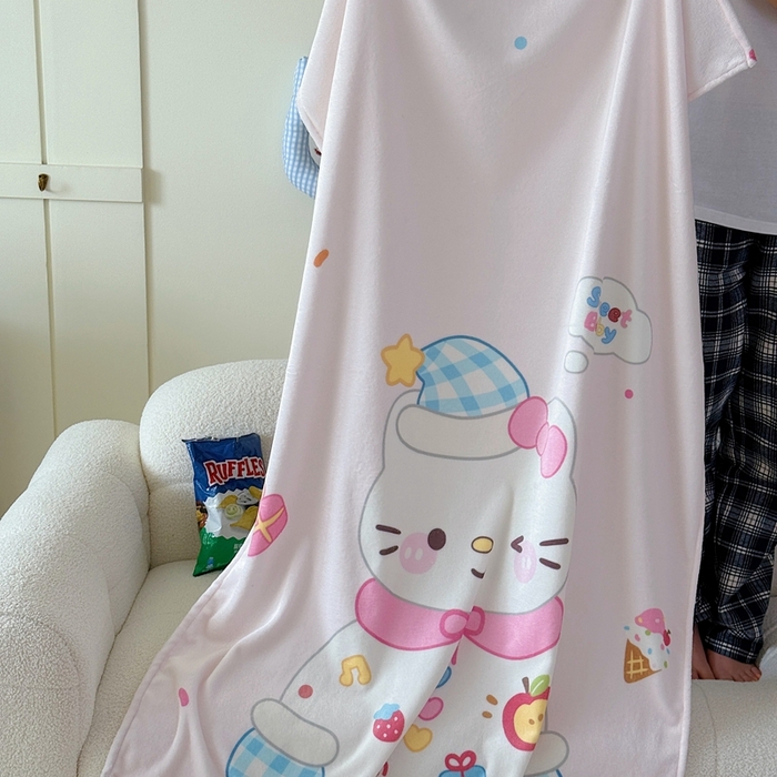 91家纺网 家纺一手货源 找家纺 美乐迪2025四季款双面牛奶绒毛毯空调毯 派对小猫