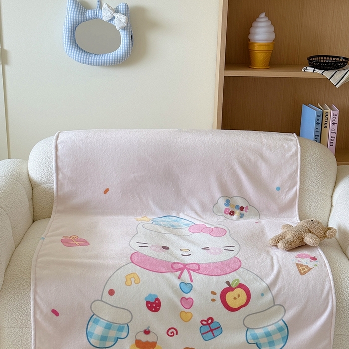 91家纺网 家纺一手货源 找家纺 美乐迪2025四季款双面牛奶绒毛毯空调毯 派对小猫