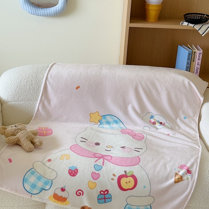 91家纺网 家纺一手货源 找家纺 美乐迪2025四季款双面牛奶绒毛毯空调毯 派对小猫