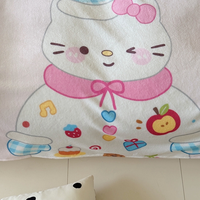 91家纺网 家纺一手货源 找家纺 美乐迪2025四季款双面牛奶绒毛毯空调毯 派对小猫