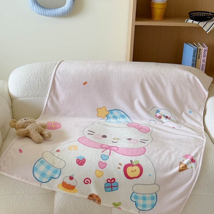 91家纺网 家纺一手货源 找家纺 美乐迪2025四季款双面牛奶绒毛毯空调毯 派对小猫