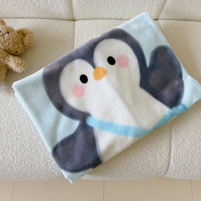 91家纺网 家纺一手货源 找家纺 美乐迪2025四季款双面牛奶绒毛毯空调毯 企鹅