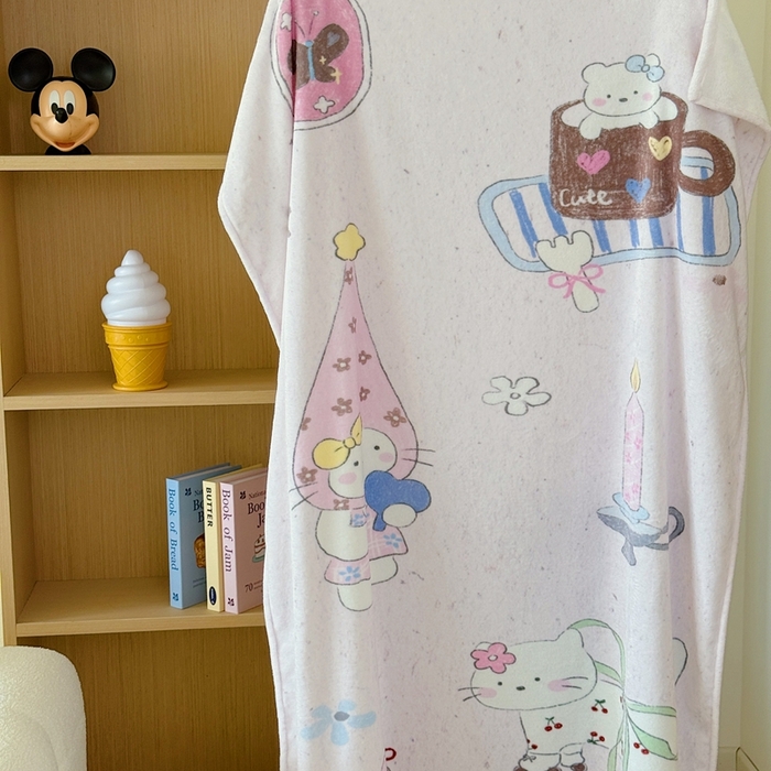 91家纺网 家纺一手货源 找家纺 美乐迪2025四季款双面牛奶绒毛毯空调毯 甜心小猫