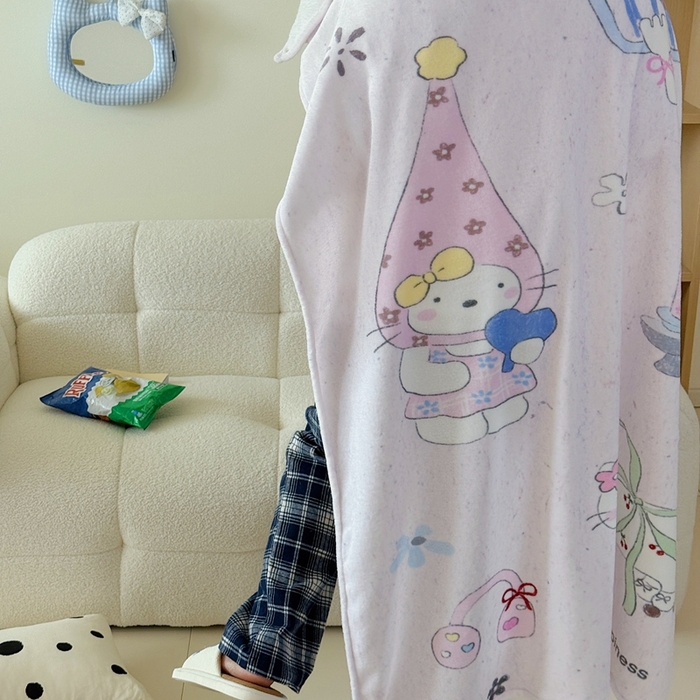 91家纺网 家纺一手货源 找家纺 美乐迪2025四季款双面牛奶绒毛毯空调毯 甜心小猫