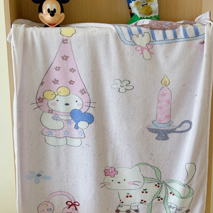 91家纺网 家纺一手货源 找家纺 美乐迪2025四季款双面牛奶绒毛毯空调毯 甜心小猫