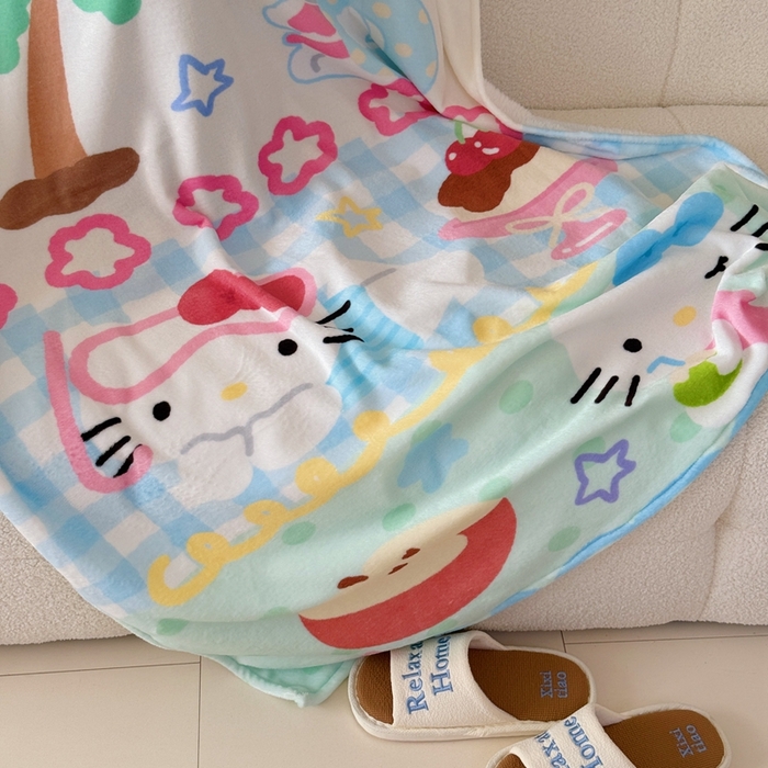 91家纺网 家纺一手货源 找家纺 美乐迪2025四季款双面牛奶绒毛毯空调毯 夏日猫咪