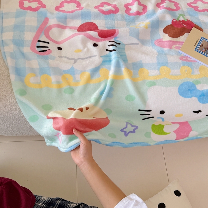 91家纺网 家纺一手货源 找家纺 美乐迪2025四季款双面牛奶绒毛毯空调毯 夏日猫咪