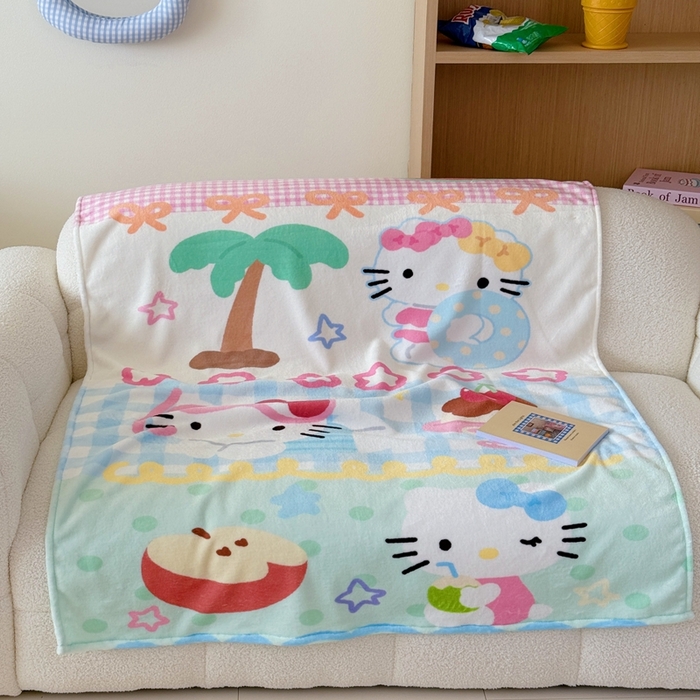 91家纺网 家纺一手货源 找家纺 美乐迪2025四季款双面牛奶绒毛毯空调毯 夏日猫咪