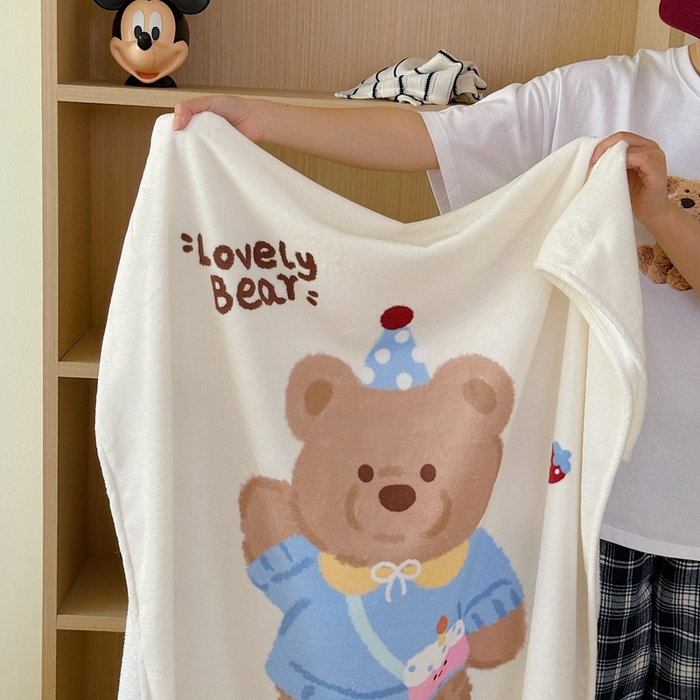 91家纺网 家纺一手货源 找家纺 美乐迪2025四季款双面牛奶绒毛毯空调毯 小熊